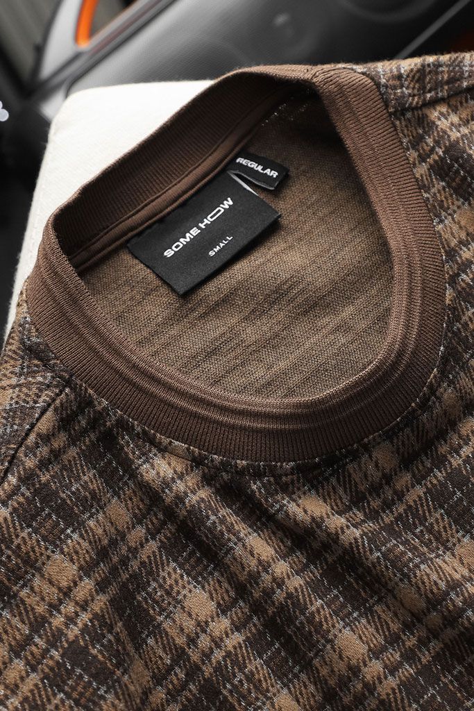 Áo Thun The Checked Brown Sleeves