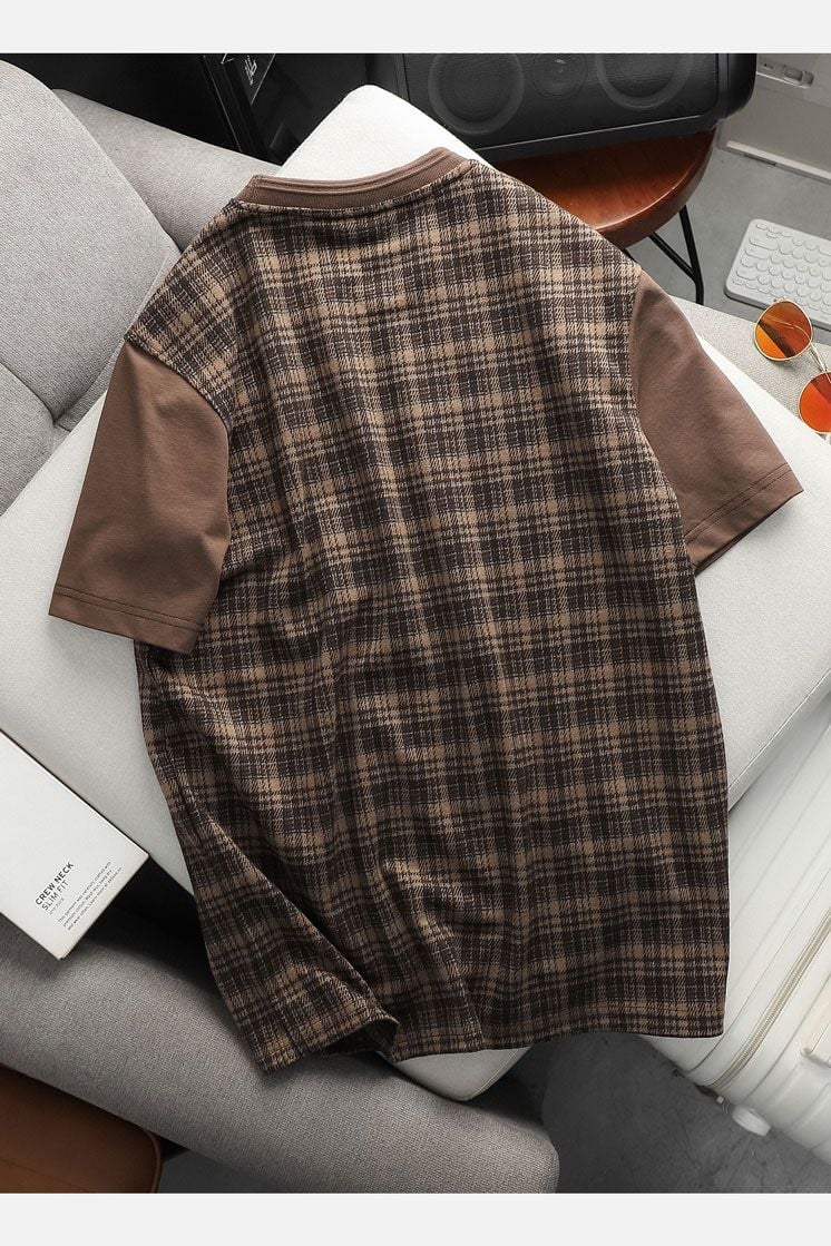 Áo Thun The Checked Brown Sleeves