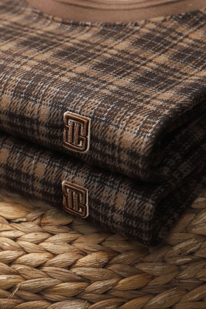 Áo Thun The Checked Brown Sleeves