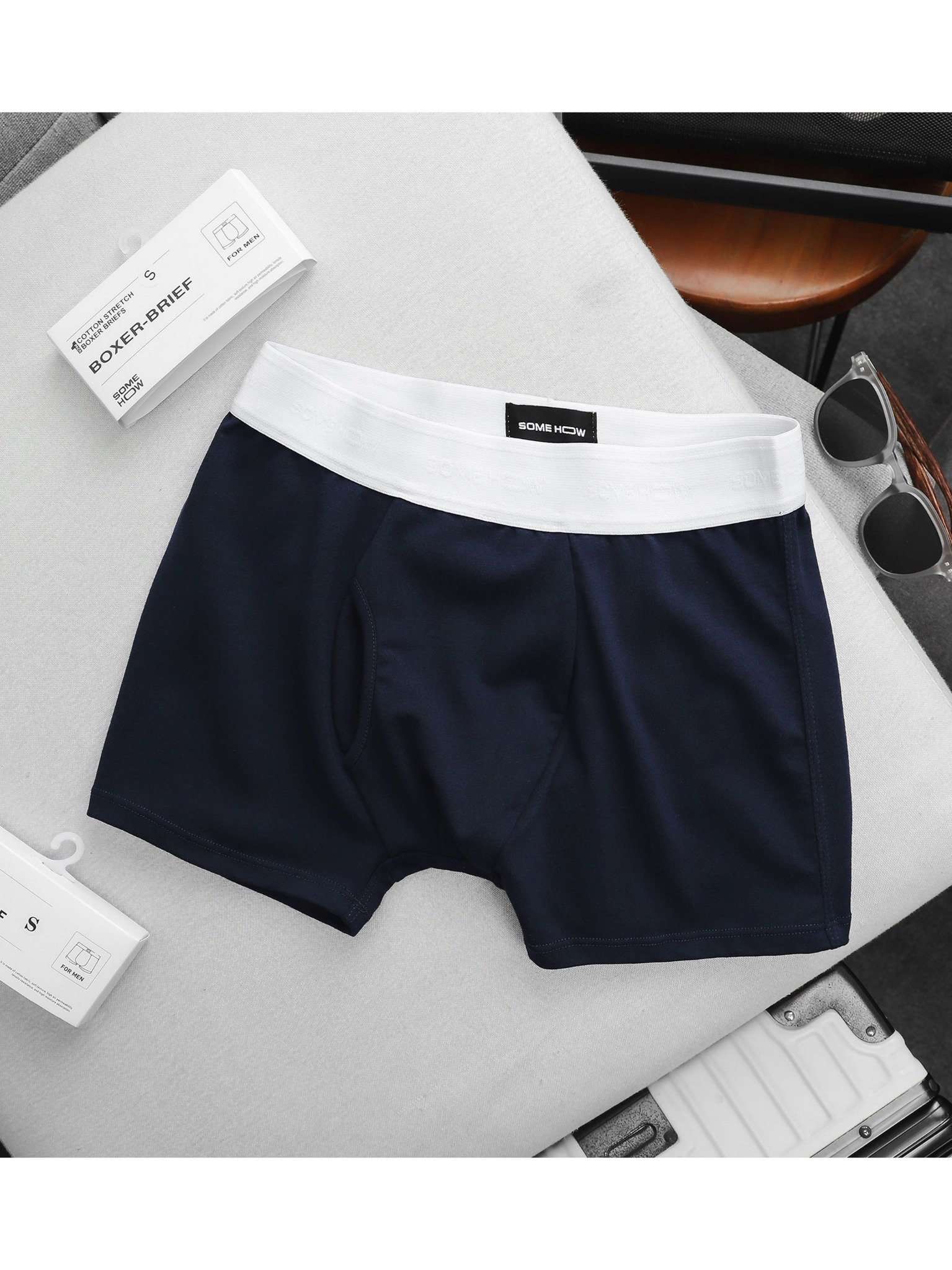 Boxer White Band Plain