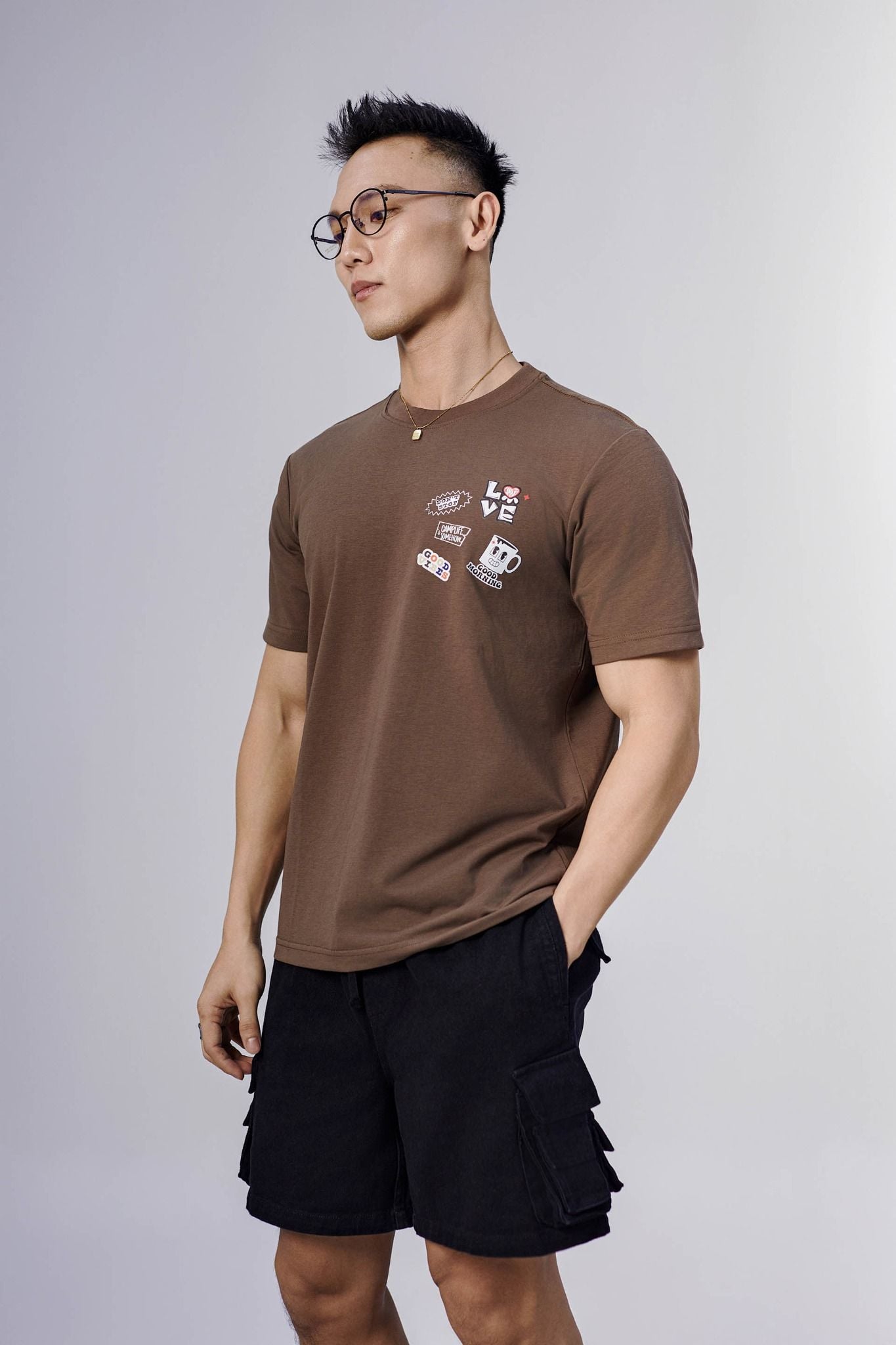 Quần Short Cargo Khaki Basic