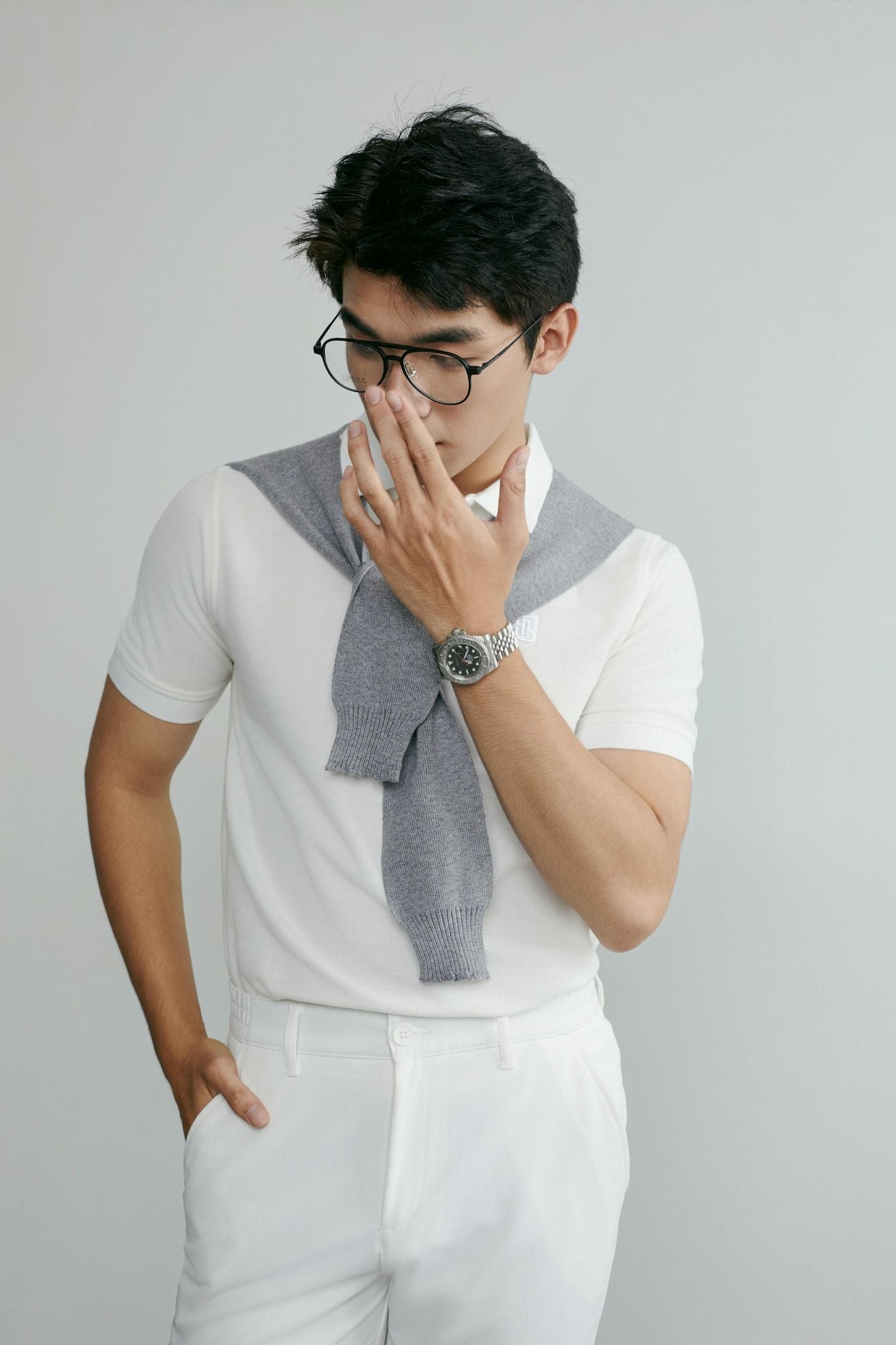 Áo Polo Casual Black White