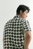 Áo Sơ Mi Cuban Black Block Pattern