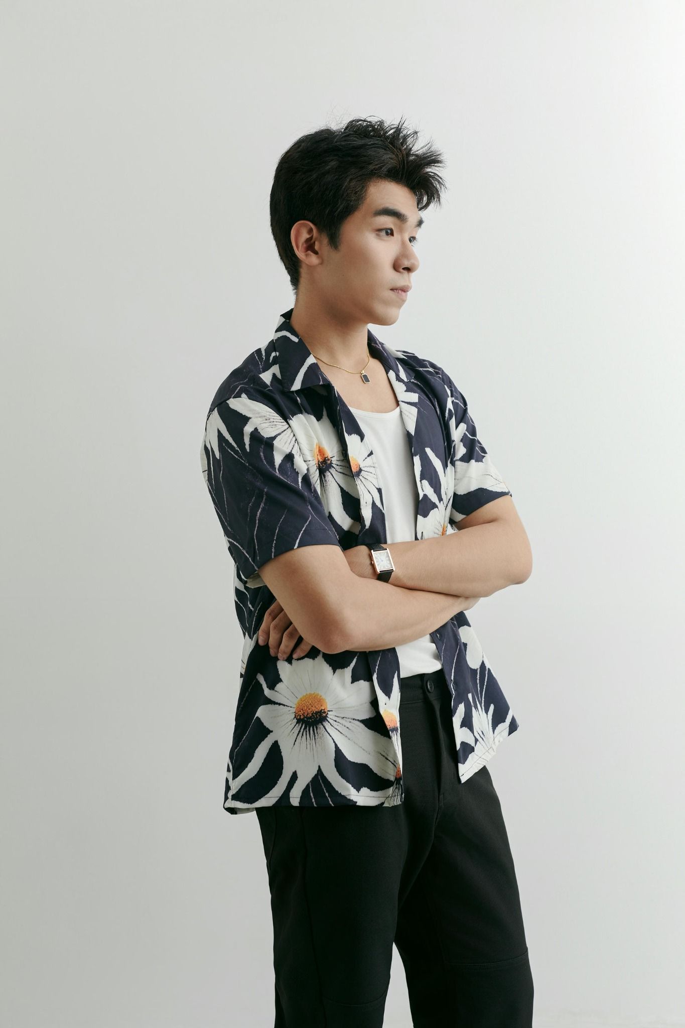 Áo Sơ Mi Cuban Black Flower