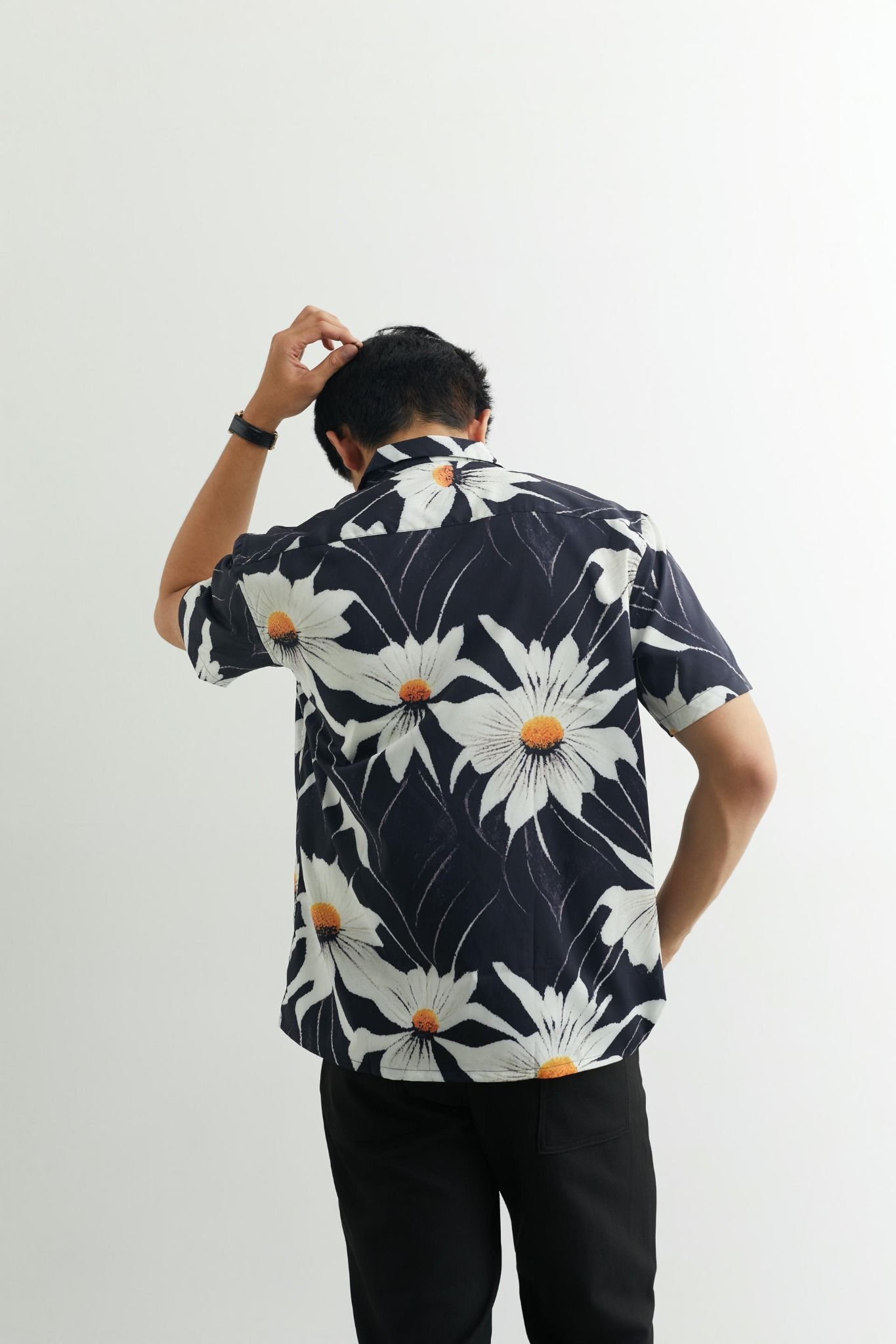 Áo Sơ Mi Cuban Black Flower