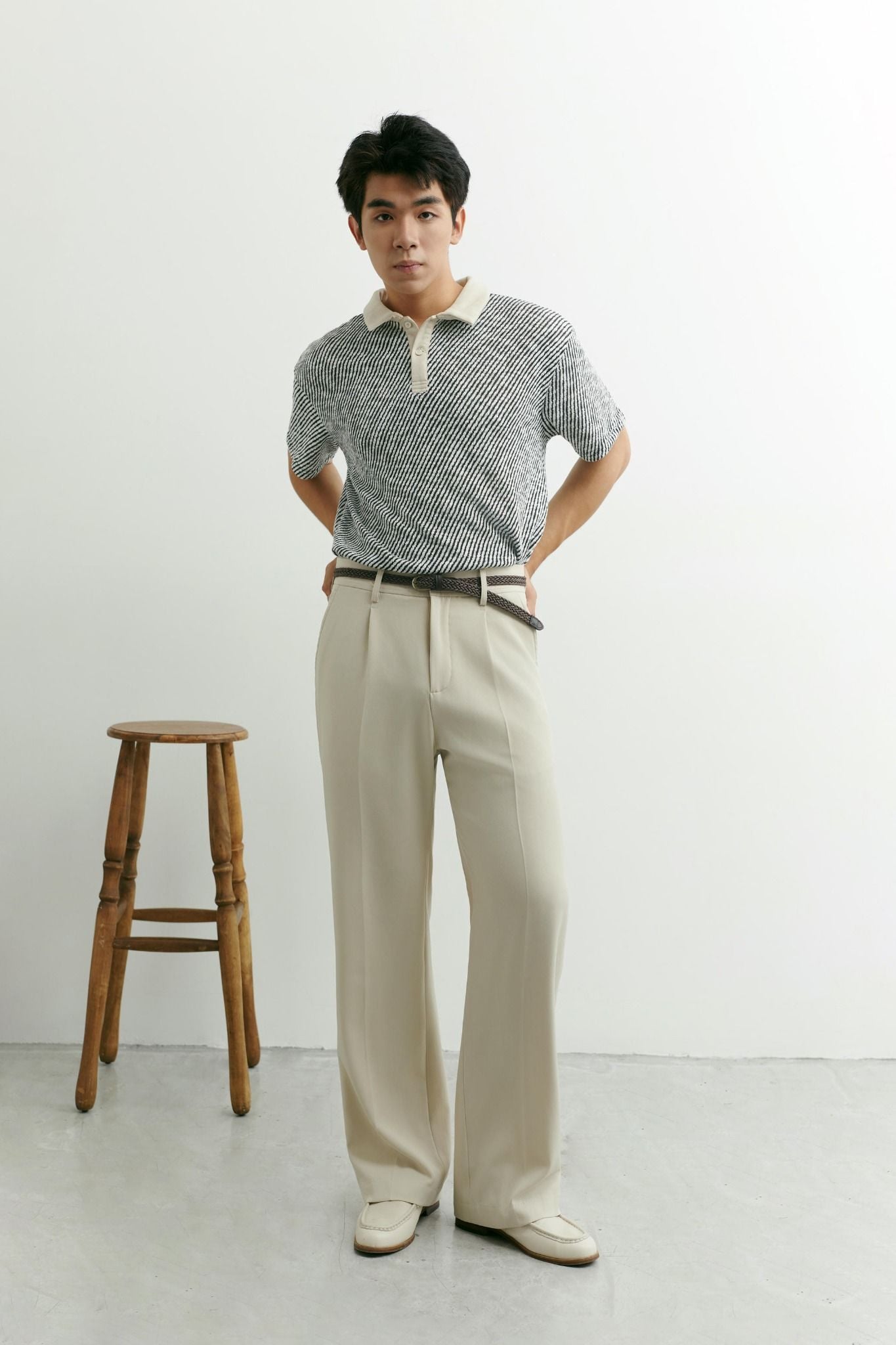 Áo Polo Boxy Diagline Colors