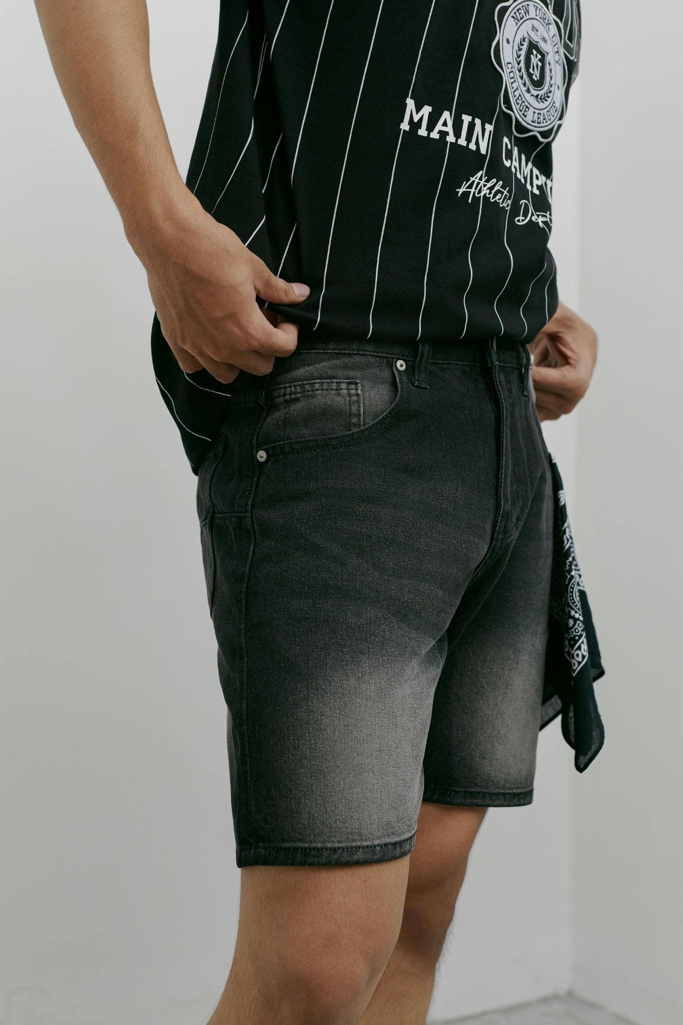 Quần Short Denim Black Effect