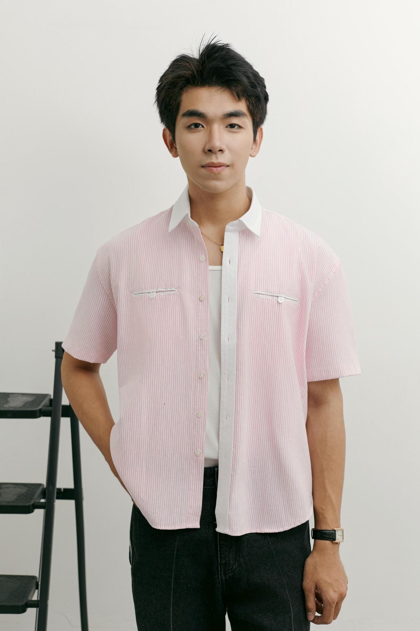 Áo Sơ Mi Boxy Stripes Hidden