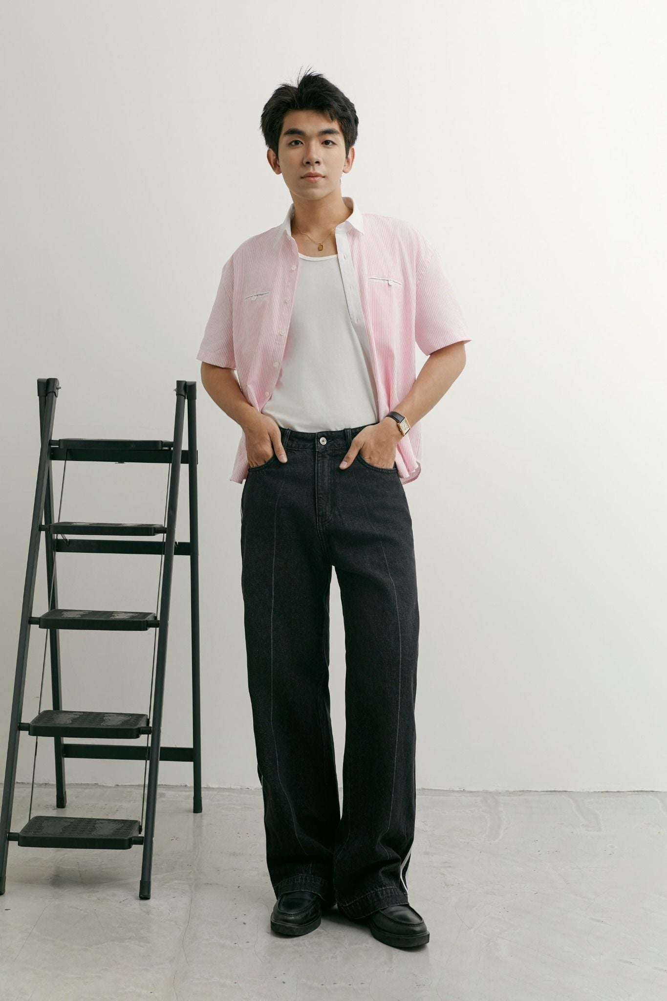 Áo Sơ Mi Boxy Stripes Hidden