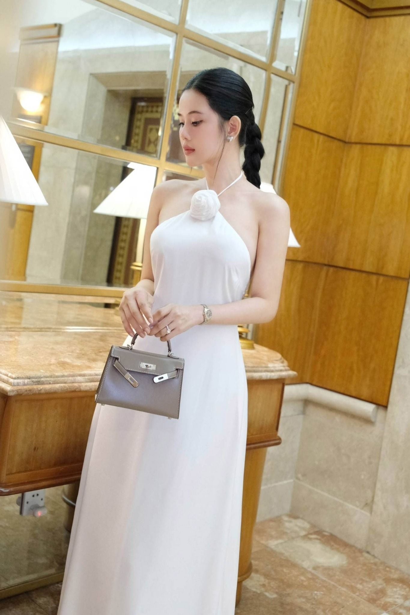 Đầm Dài Halter Latin Cord