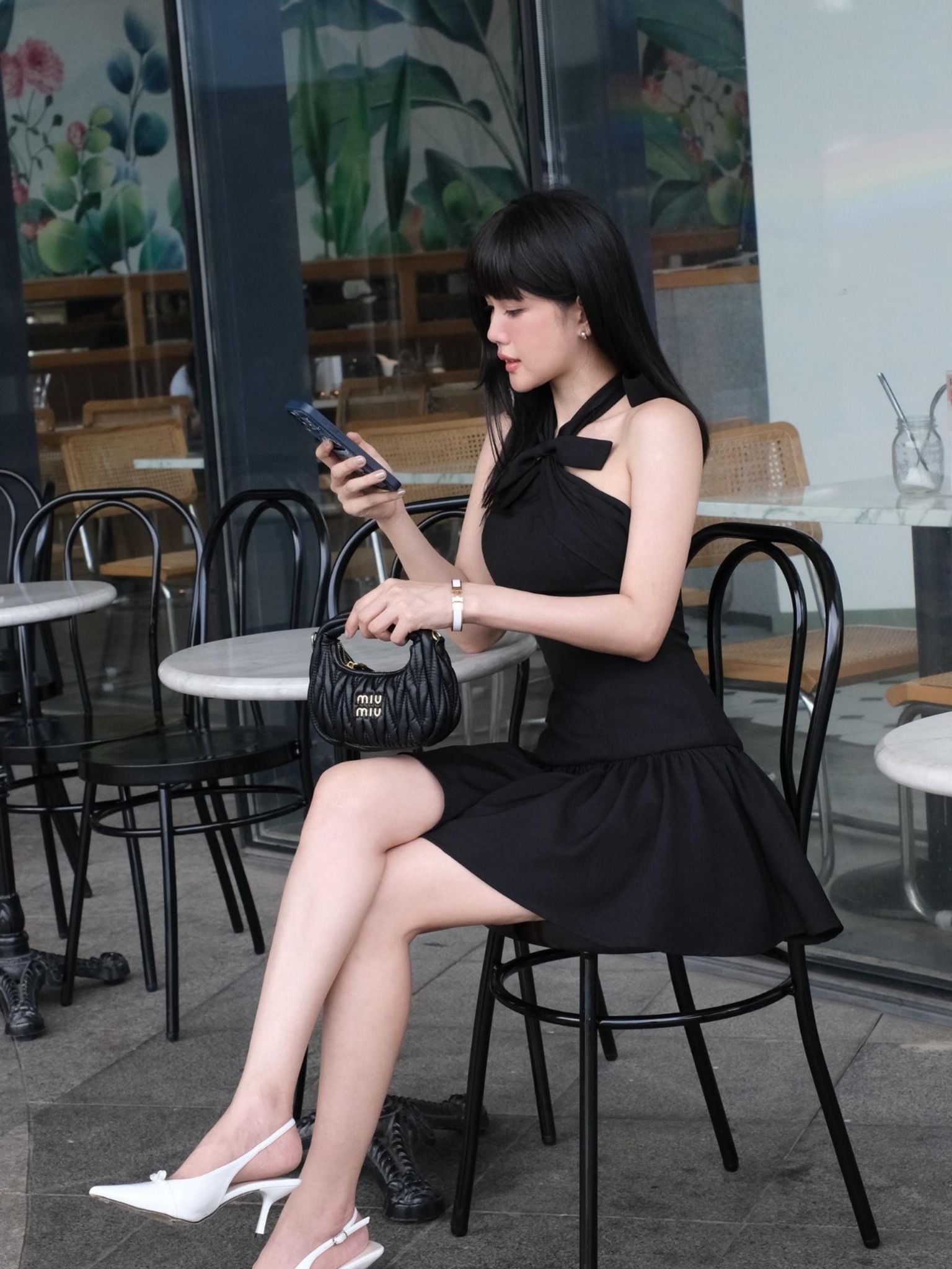 Đầm Ngắn Halter x Bowtie