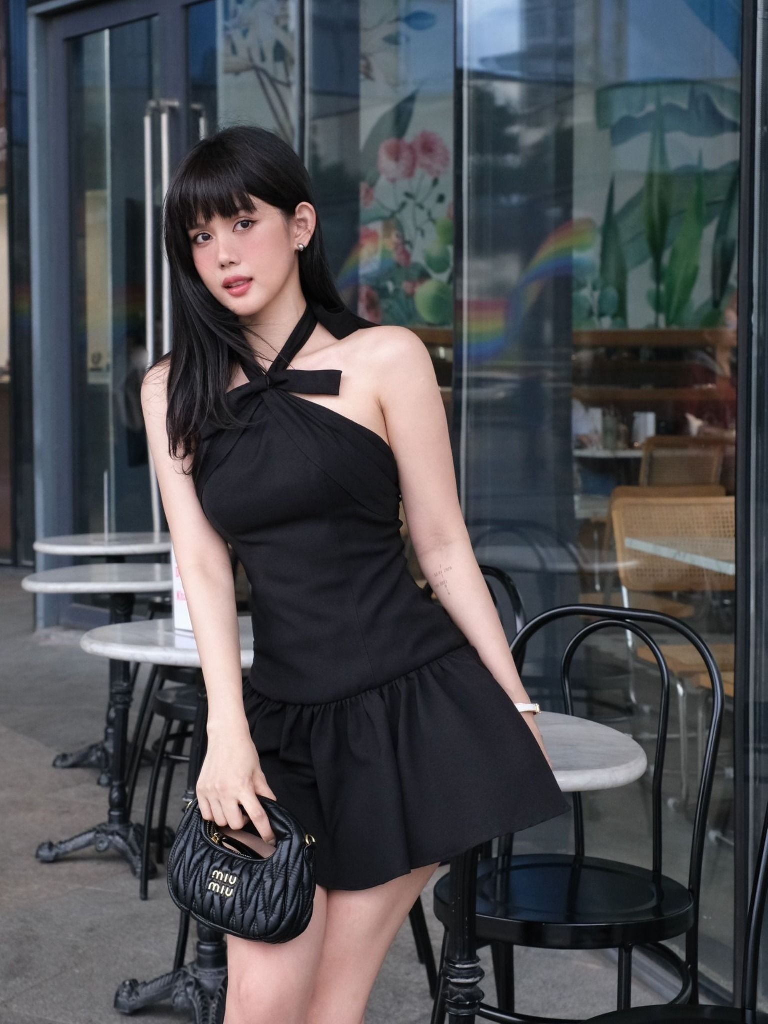 Đầm Ngắn Halter x Bowtie