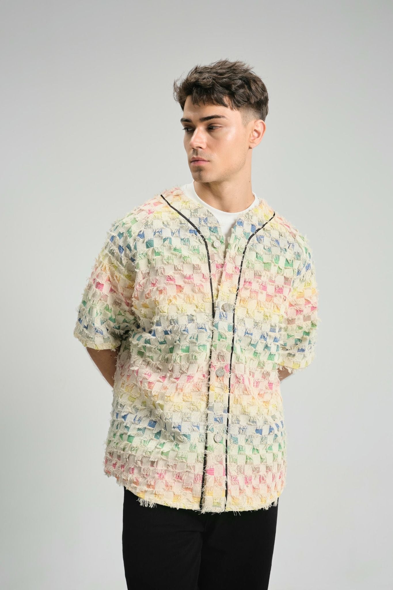 Áo Khoác Colorful Patch Squares