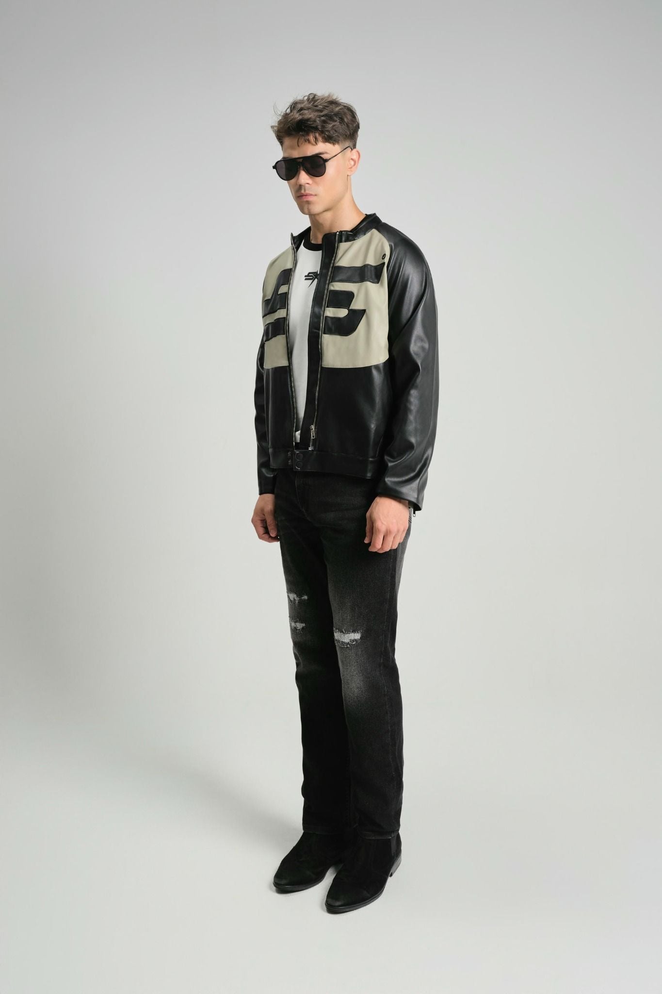 Quần Jean Slim Knee Sewing Black