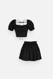 Set Pumpsleeve Top Short Skirt