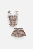 Set String Tube Short Skirt The Checked