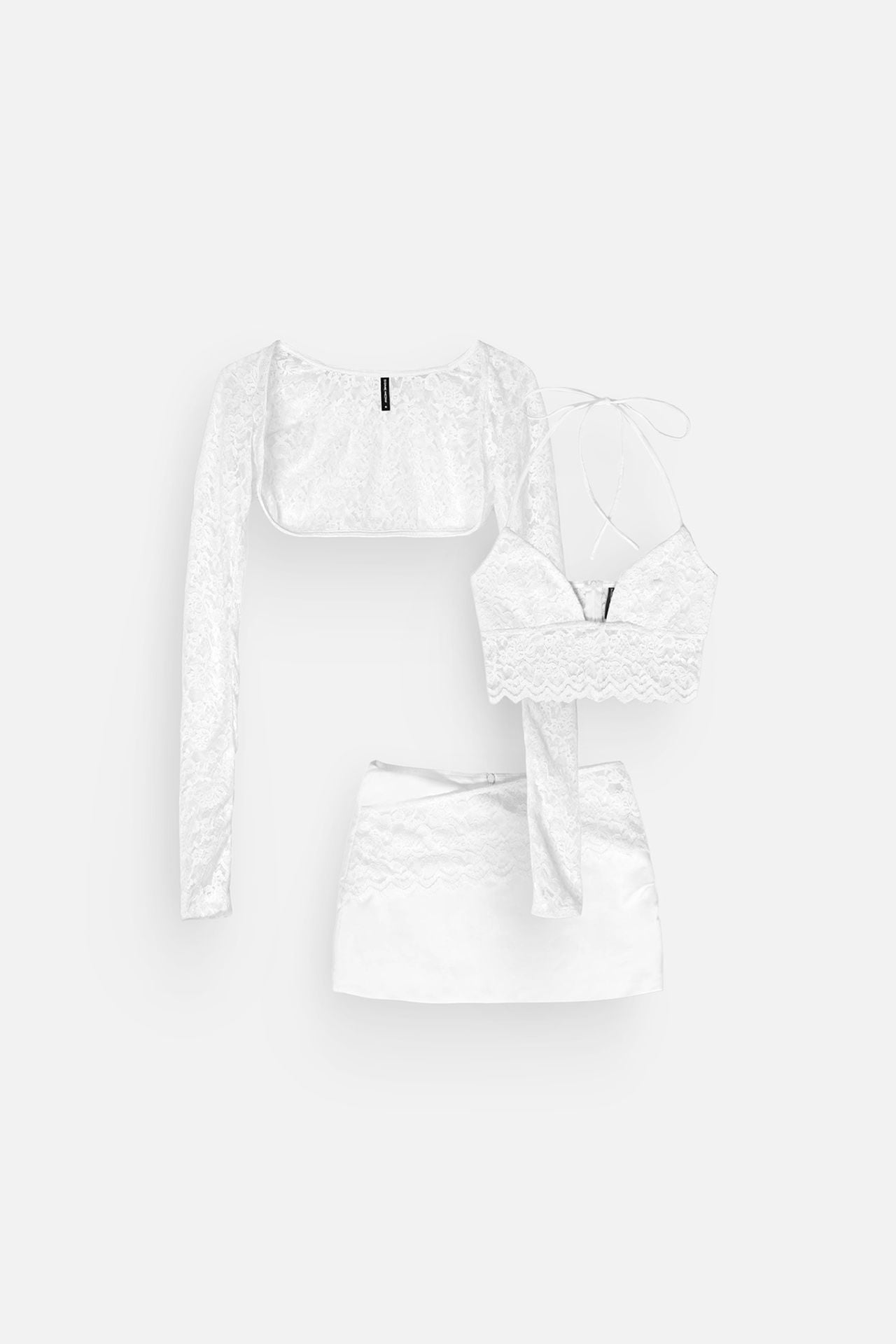 Set Áo Lacey String Top Short Skirt