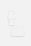Set Halter Top Short Skirt Cotton