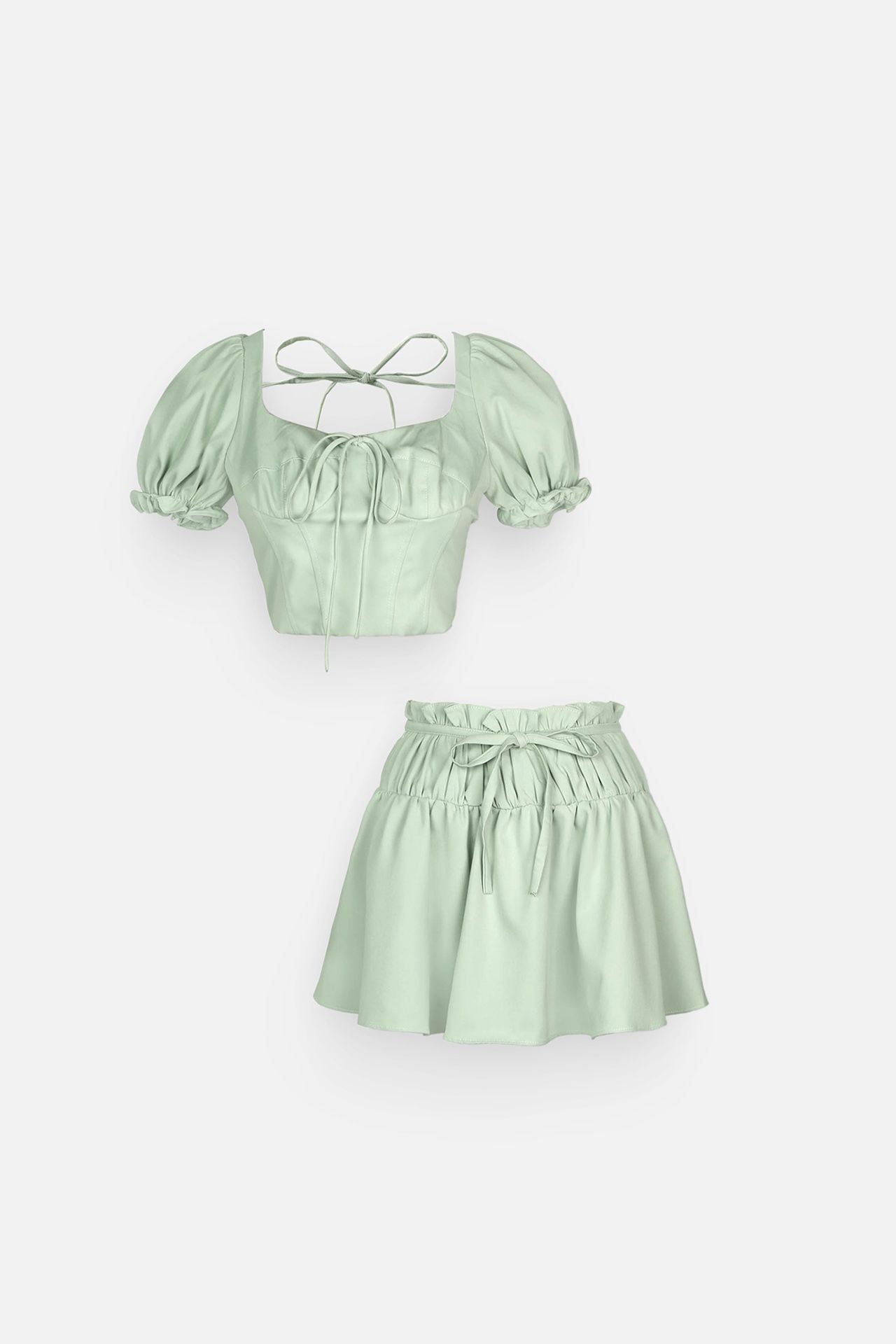 Set Pumpsleeve Top Short Skirt