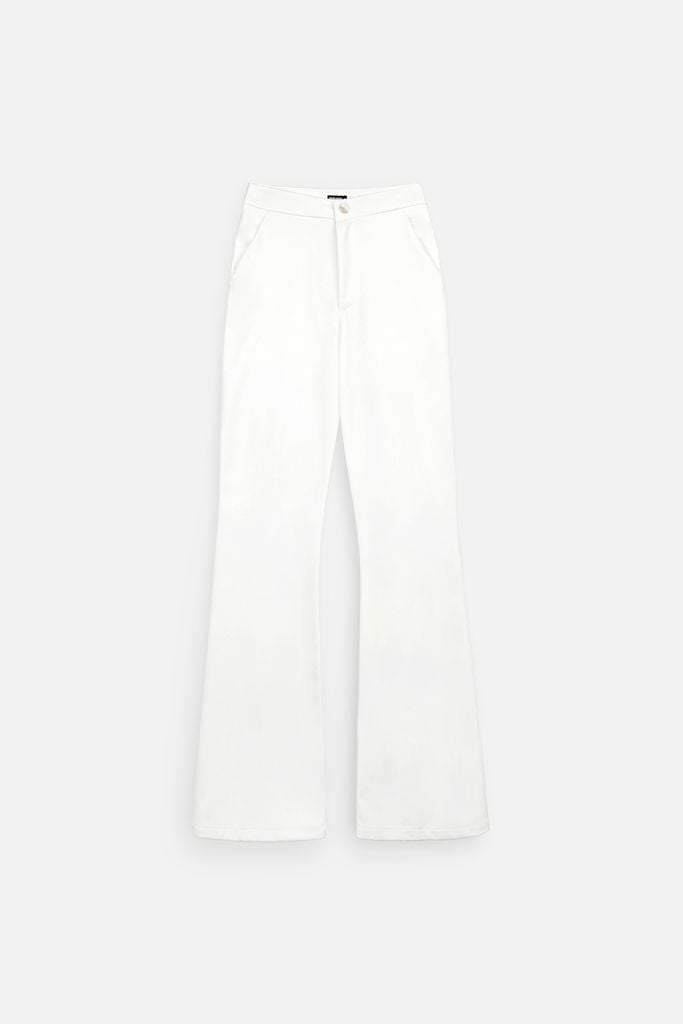  Quần Dài Flare Plain Black White 