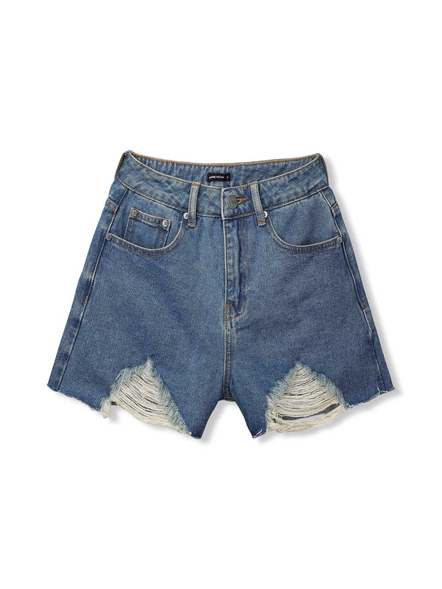  Quần Short Jean Distressed 