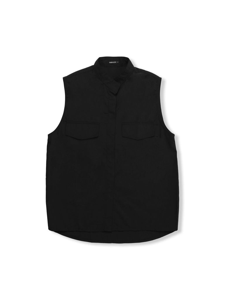 Áo Sơ Mi Sleeveless Banded Pockers 