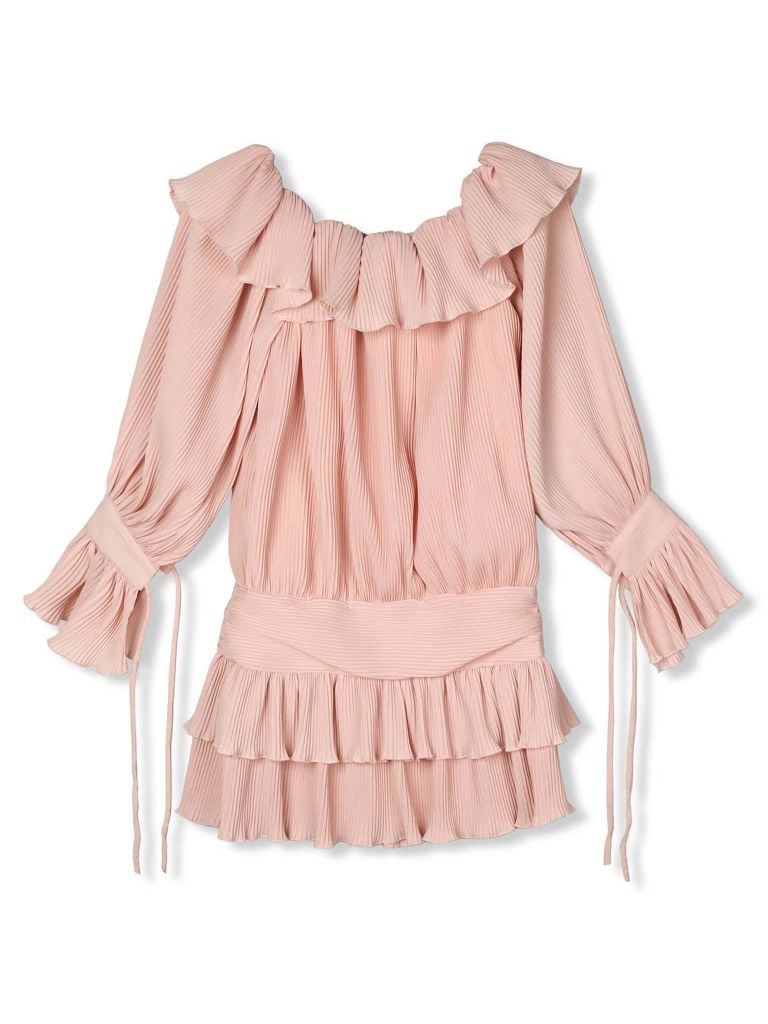  Đầm Ngắn Loose Minipleat Strapless 