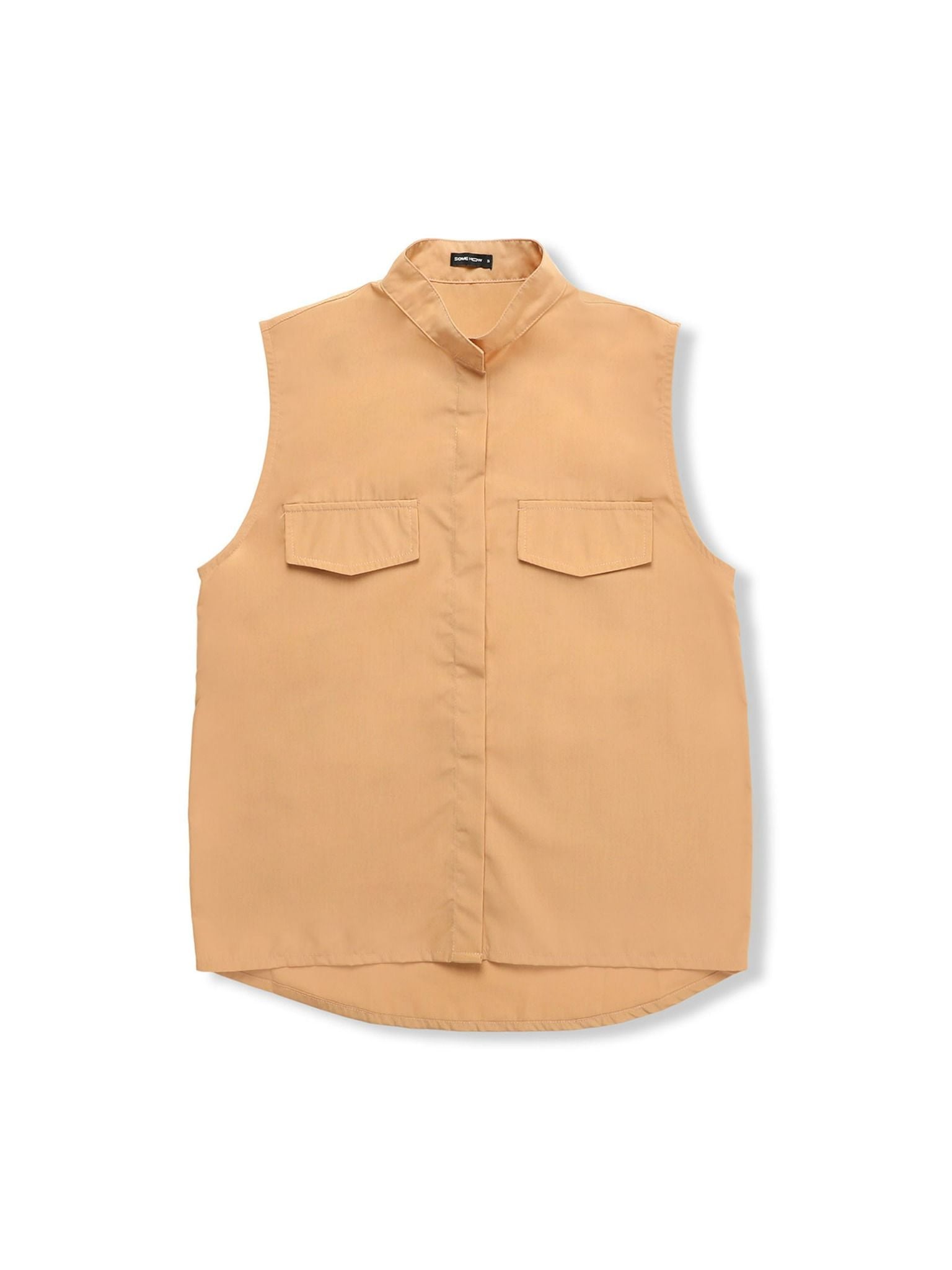  Áo Sơ Mi Sleeveless Banded Pockers 