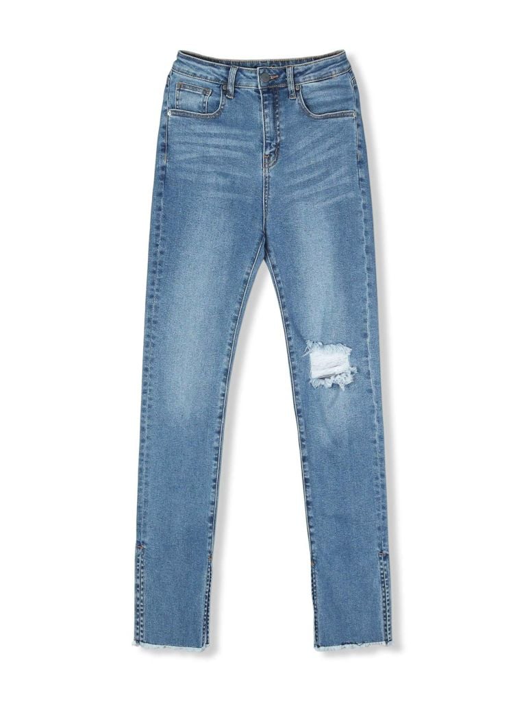  Quần Jean Slit Edge Distressed Blue 