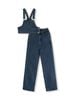 Set Denim Overal Top Straight Pant