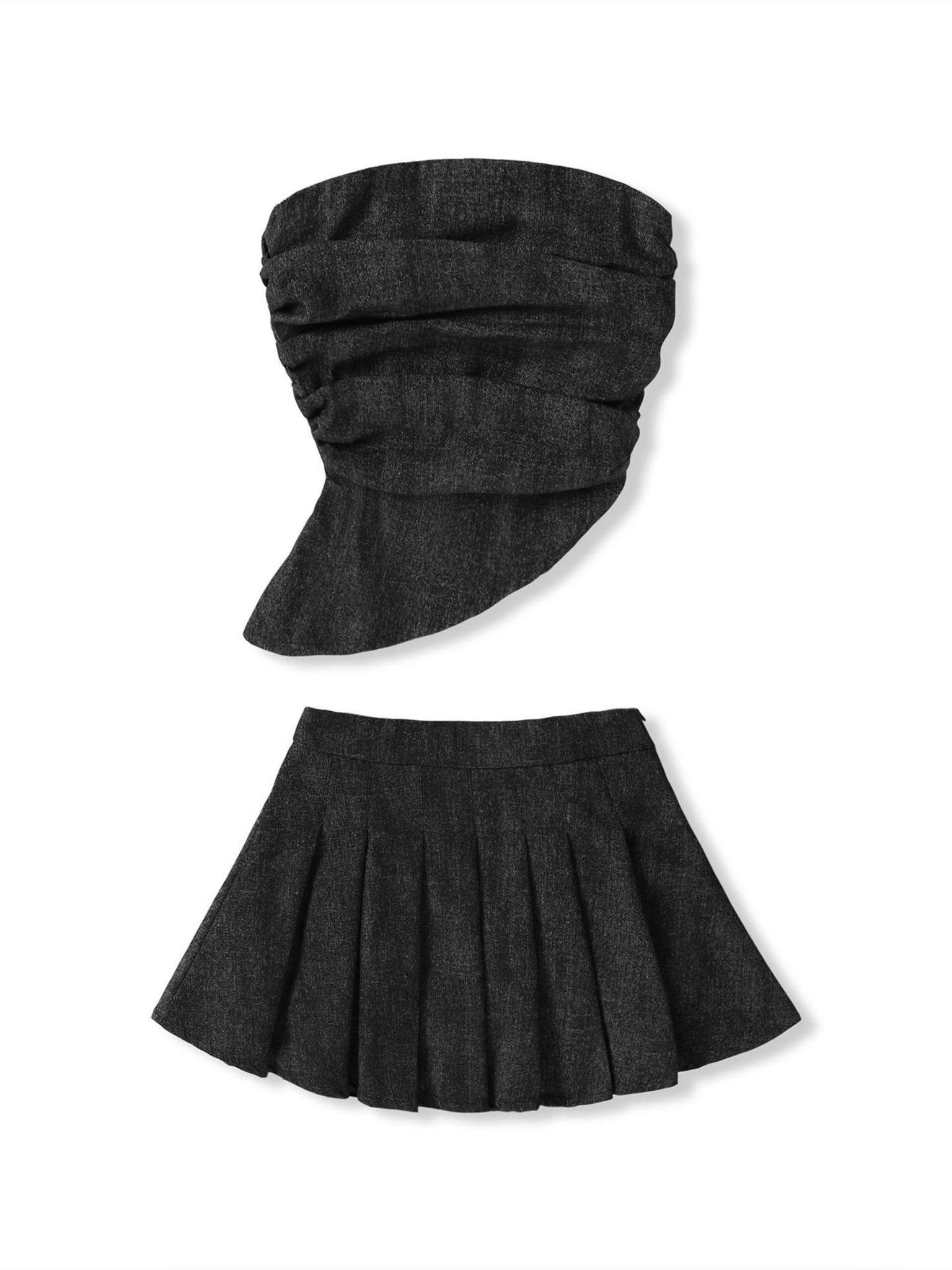 Set Strapless Style Top With Skirt