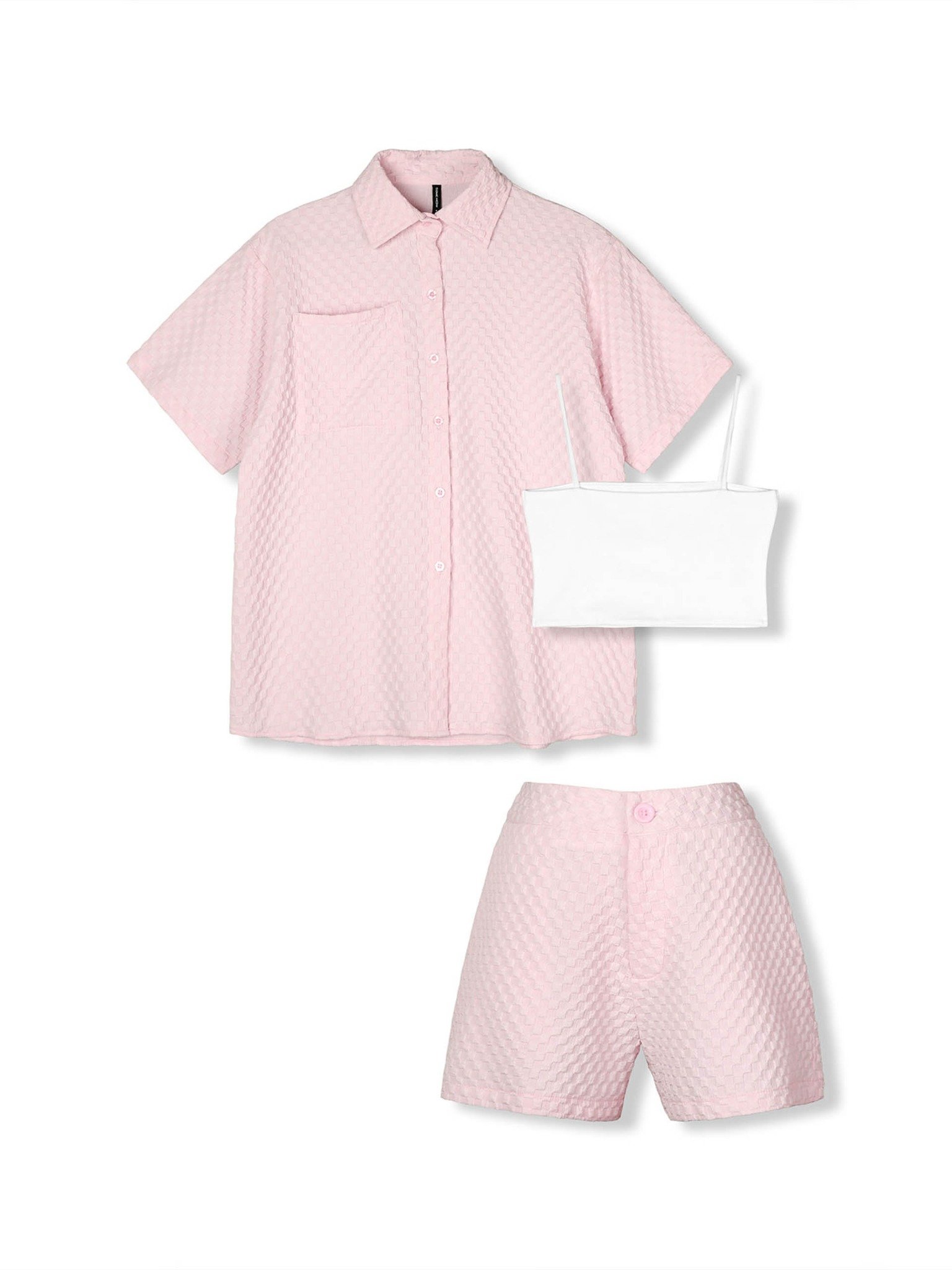 Set Relaxed Shirt Short 3 Pieces