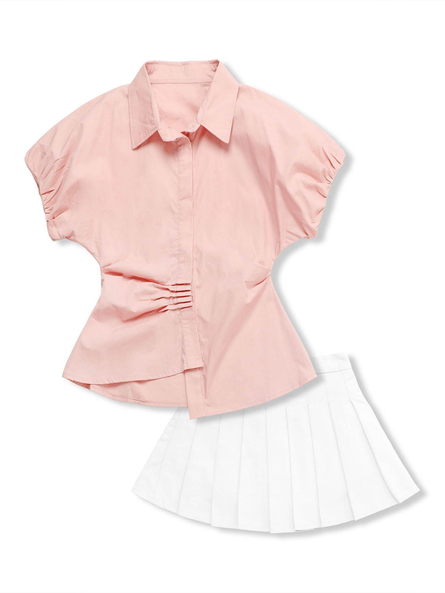 Set Stylish Shirt Pleat Skirt