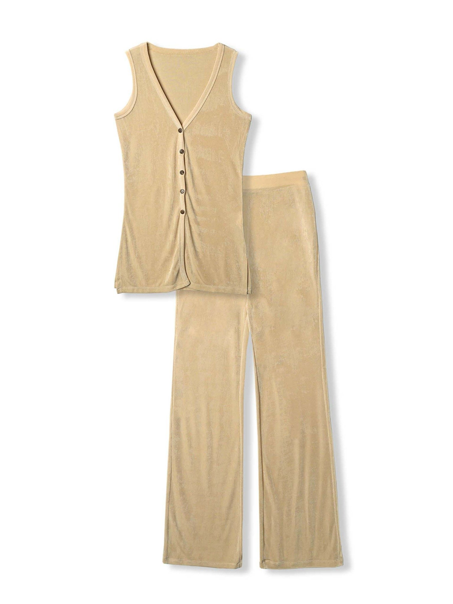 UBE™ - Casual Plain Top and Leggings Loungewear Set