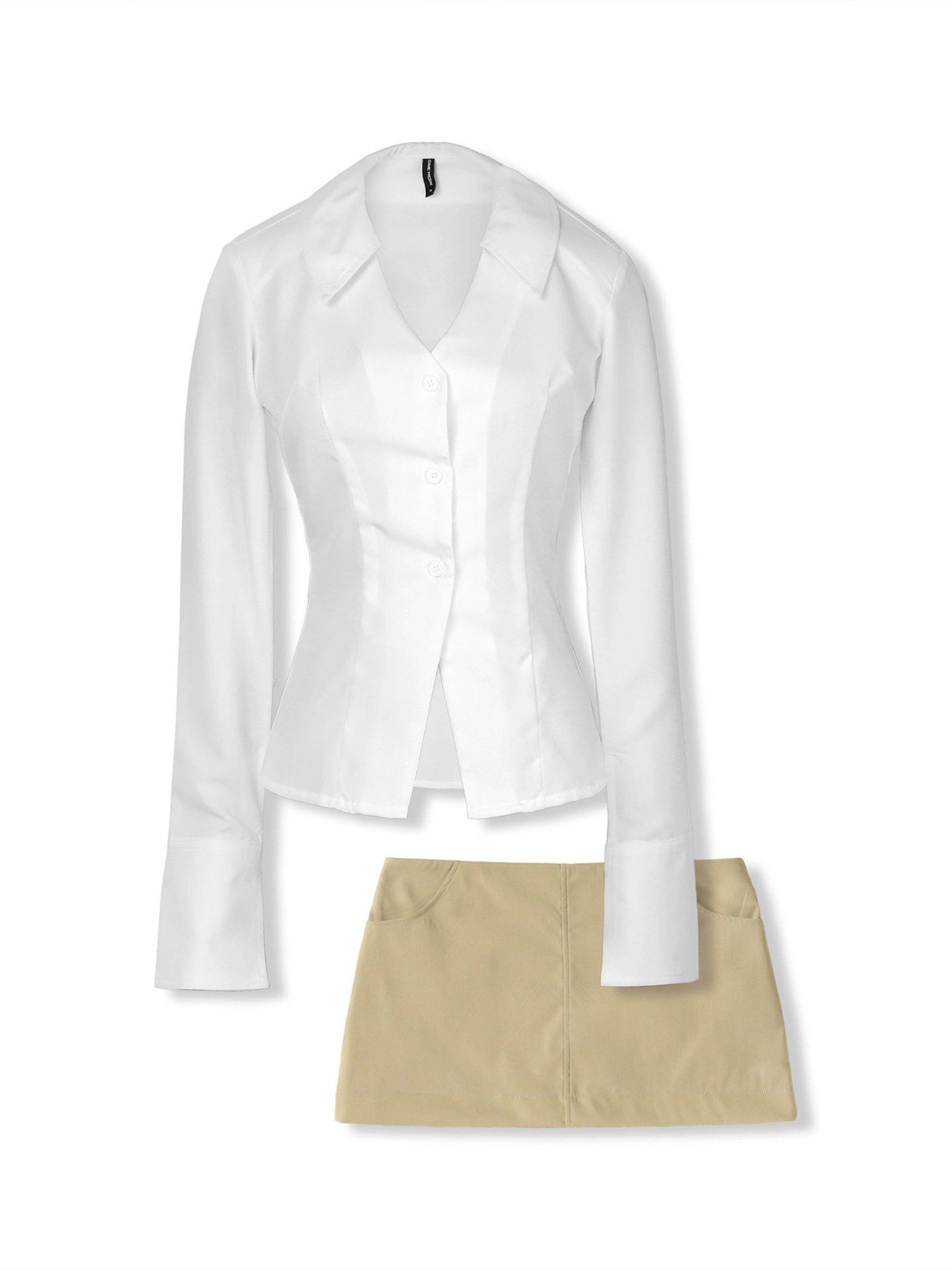 Set Stylish Shirt Pocket Miniskirt