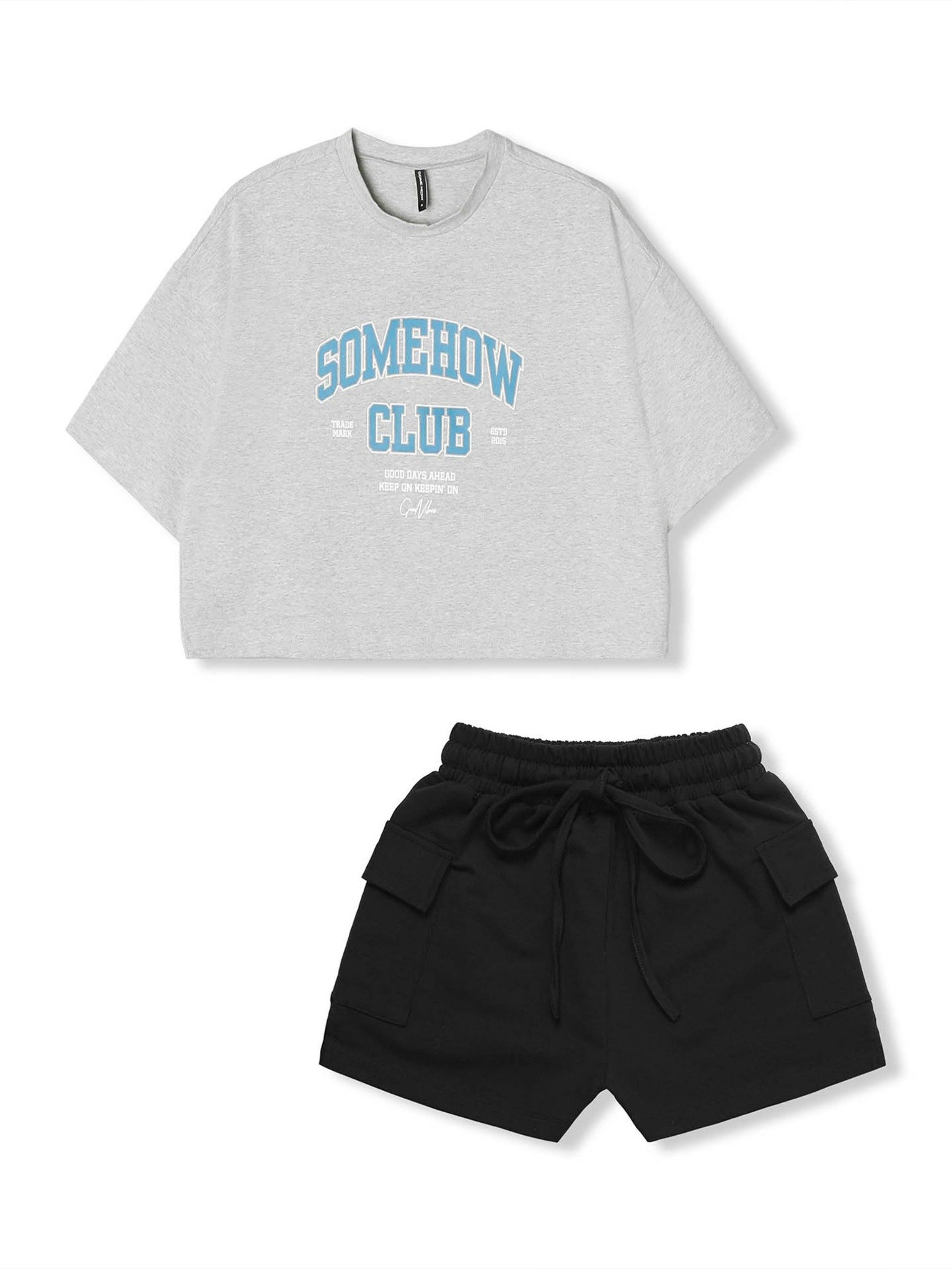 Set Áo Thun Crop Cargo Short