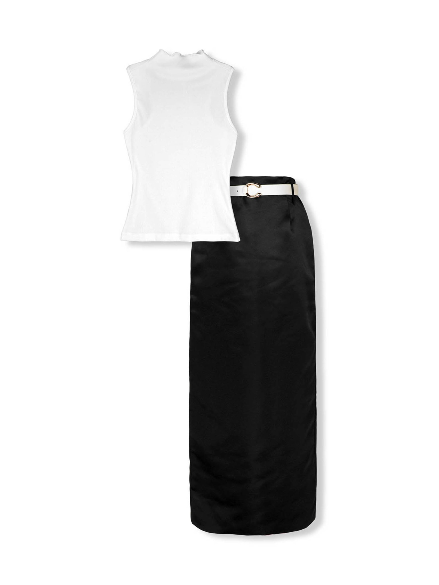 Set Áo Tank Top Long Skirt Belted