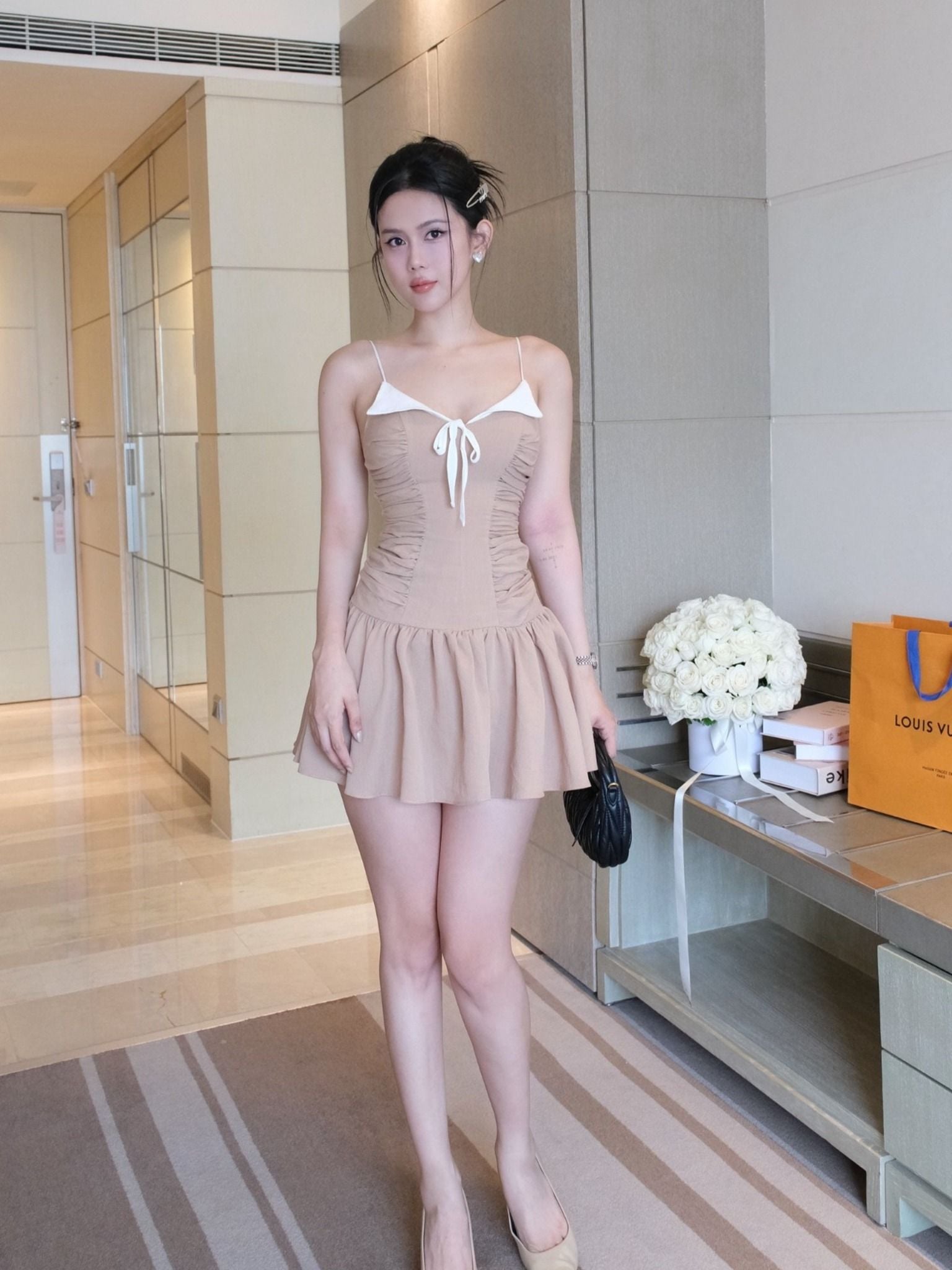 Đầm Ngắn Lungneck Top Mixed