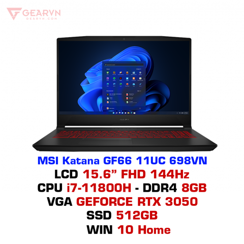 Laptop gaming MSI Katana GF66 11UC 698VN