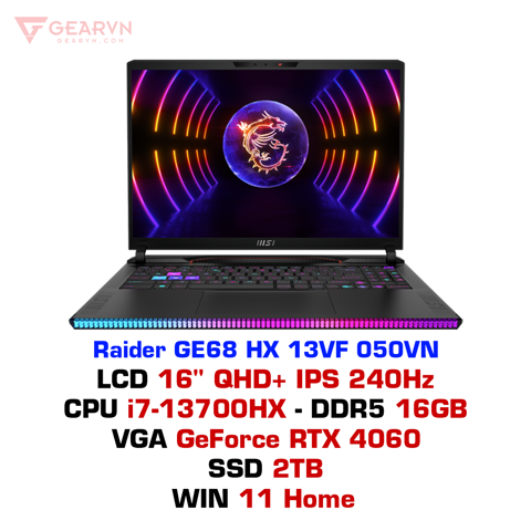 Laptop gaming MSI Raider GE68 HX 13VF 050VN