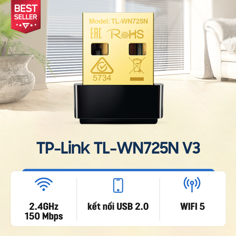 USB thu sóng WiFi TP-LInk chuẩn N TL-WN725N 150Mbps