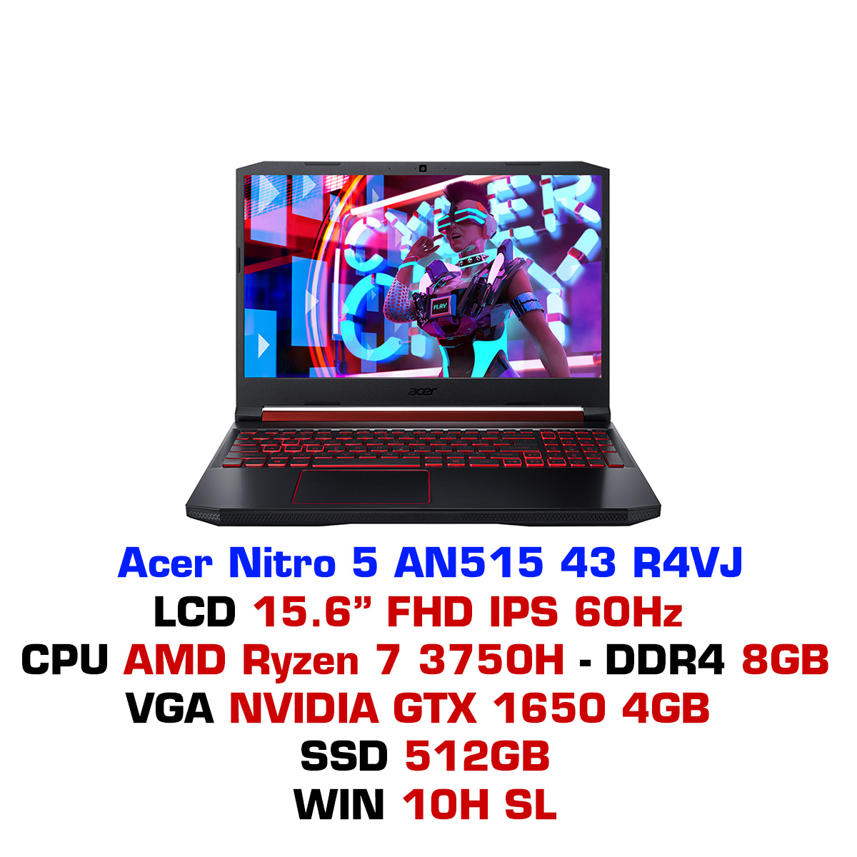 Laptop gaming Acer Nitro 5 AN515 43 R4VJ giá rẻ – GEARVN.COM