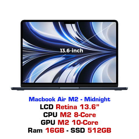 Macbook Air M2 10GPU 16GB 512GB - Midnight