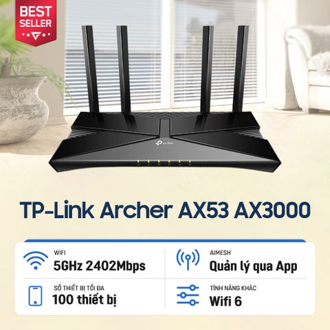Bộ định tuyến WiFi 6 TP-Link Archer AX53 chuẩn AX3000