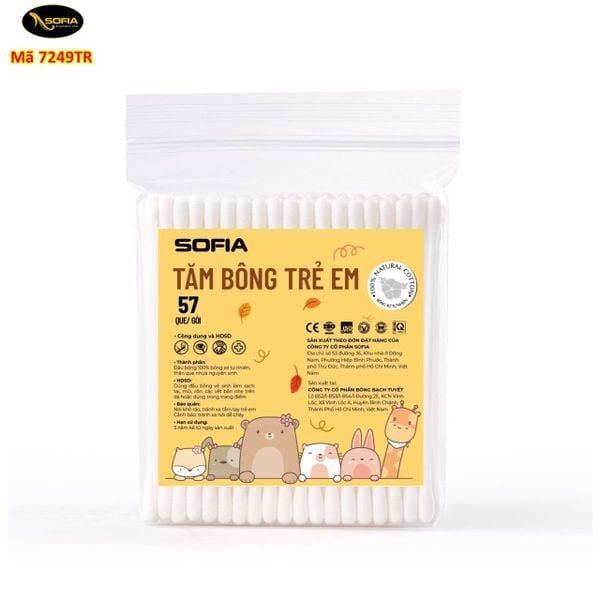  Set 10 Gói Tăm Bông Trẻ Em 7249 