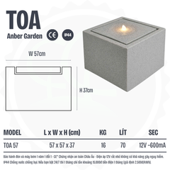 Đài phun composite - thác nước phong thủy luân TOA (Màu đá Naturelite)
