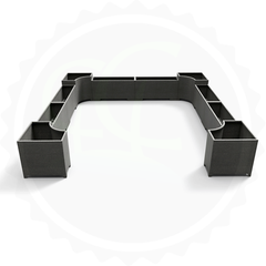 Bộ chậu trồng cây cao cấp ban công, sân thượng - Anber AURA - Composite sợi - Siêu nhẹ (không độn) Smartline