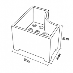 Bộ chậu trồng cây cao cấp ban công, sân thượng - Anber AURA - Composite sợi - Siêu nhẹ (không độn) Smartline