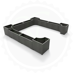 Bộ chậu trồng cây cao cấp ban công, sân thượng - Anber AURA - Composite sợi - Siêu nhẹ (không độn) Smartline