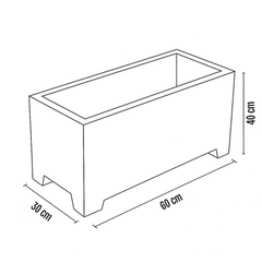 Bộ chậu trồng cây cao cấp ban công, sân thượng - Anber AURA - Composite sợi - Siêu nhẹ (không độn) Smartline
